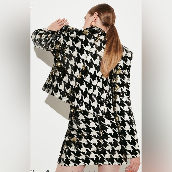 Houndstooth Sequin Mini skirt and jacket - Picture 2 of 7